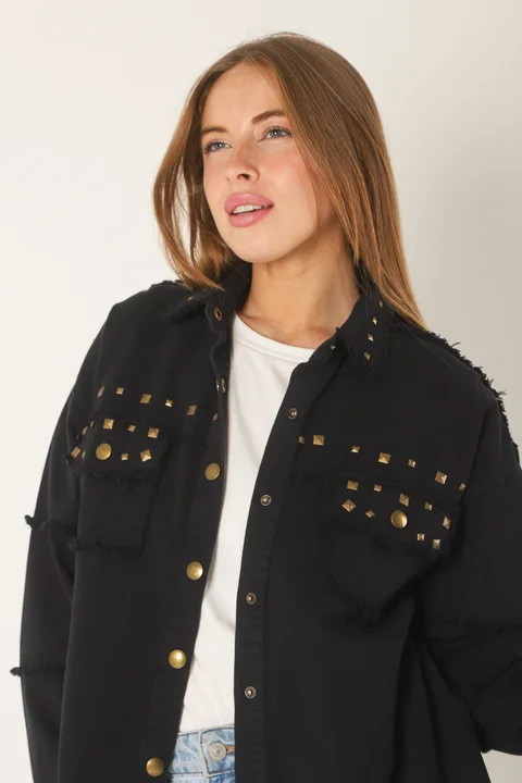 Camisa Dalhi Gabardina con Tachas GUK4099