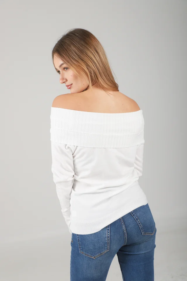 Sweater Kity Bremer Cuello Bote c/ Tira GU665