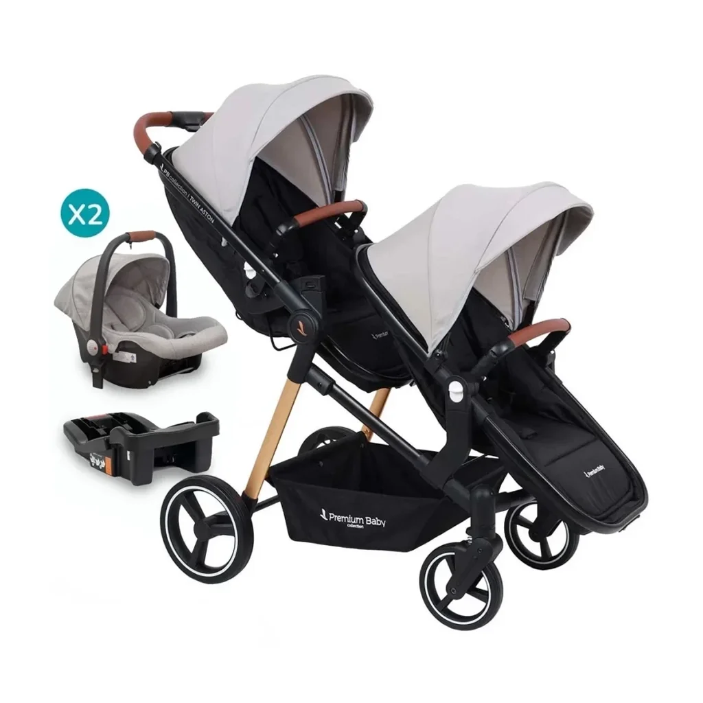 Cochecito doble Aston Twin 2 en 1 - Travel con base x2