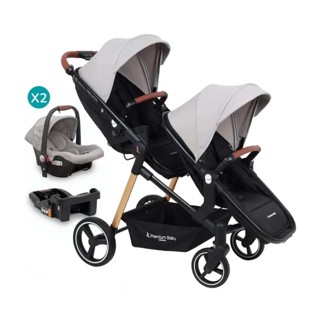 Cochecito doble Aston Twin 2 en 1 - Travel con base x2