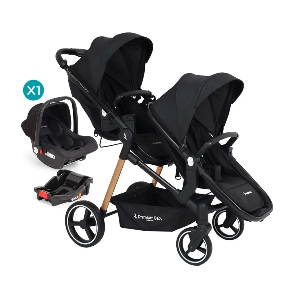 Cochecito doble Aston Twin 2 en 1 - Travel con base x1