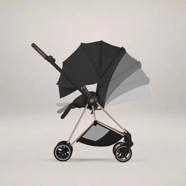 Asiento ergonómico totalmente reclinable con capota extensible XXL