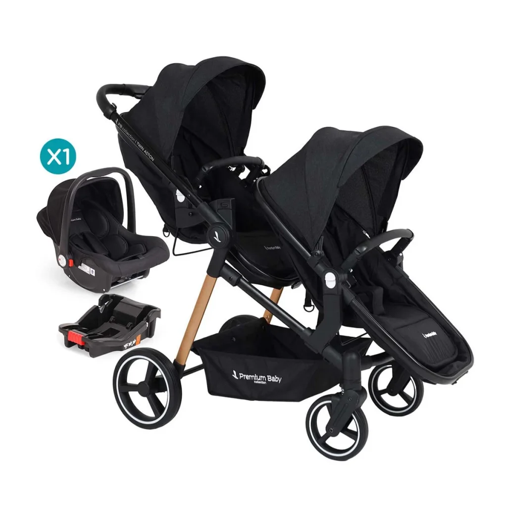 Cochecito doble Aston Twin 2 en 1 - Travel con base x1