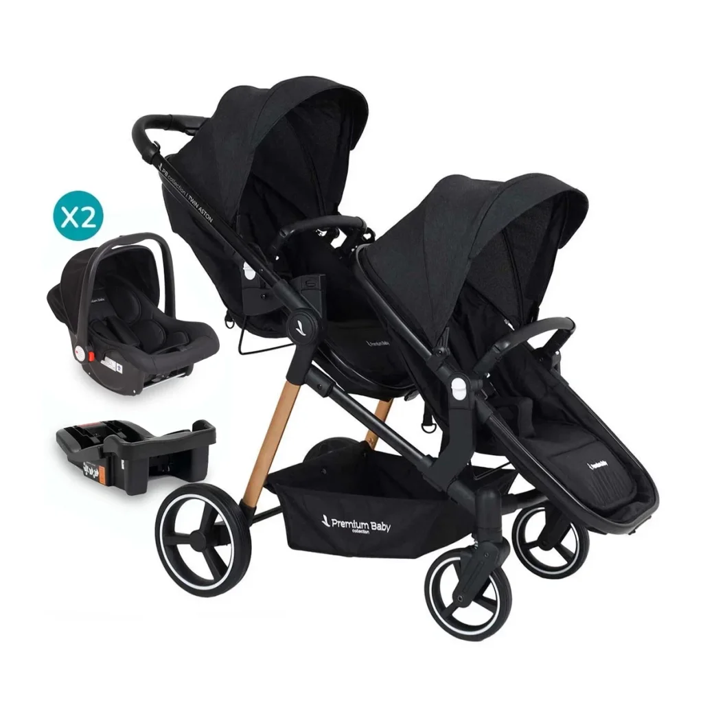 Cochecito doble Aston Twin 2 en 1 - Travel con base x2
