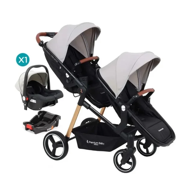 Cochecito doble Aston Twin 2 en 1 - Travel con base x1