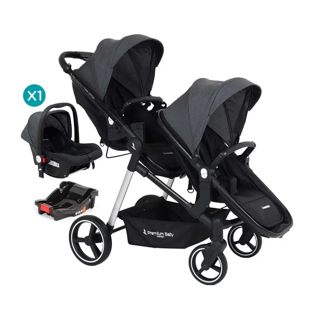Cochecito doble Aston Twin 2 en 1 - Travel con base x1
