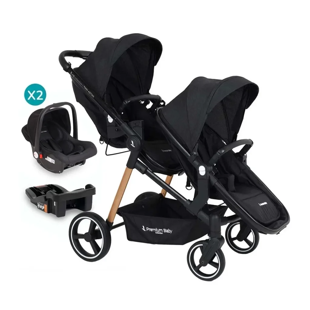 Cochecito doble Aston Twin 2 en 1 - Travel con base x2