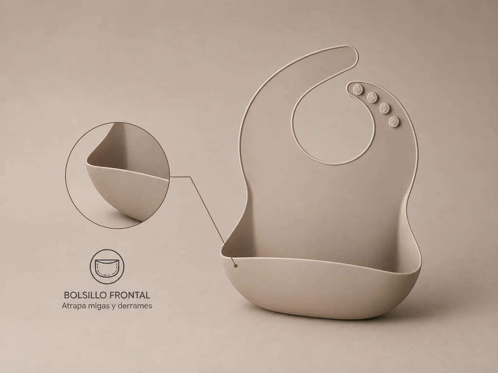 Babero de silicona ajustable
