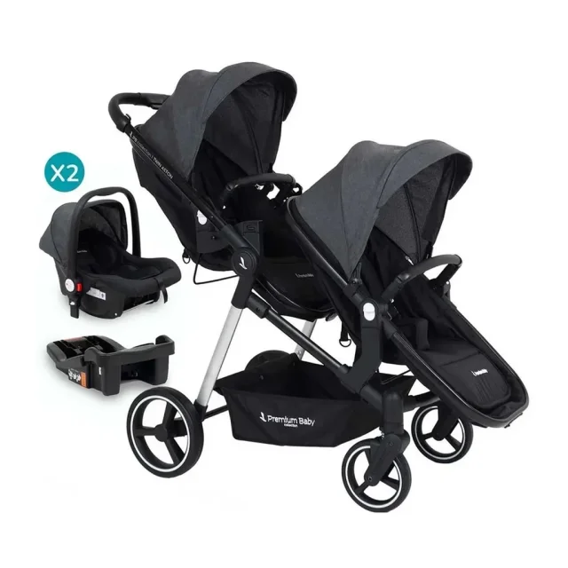 Cochecito doble Aston Twin 2 en 1 - Travel con base x2