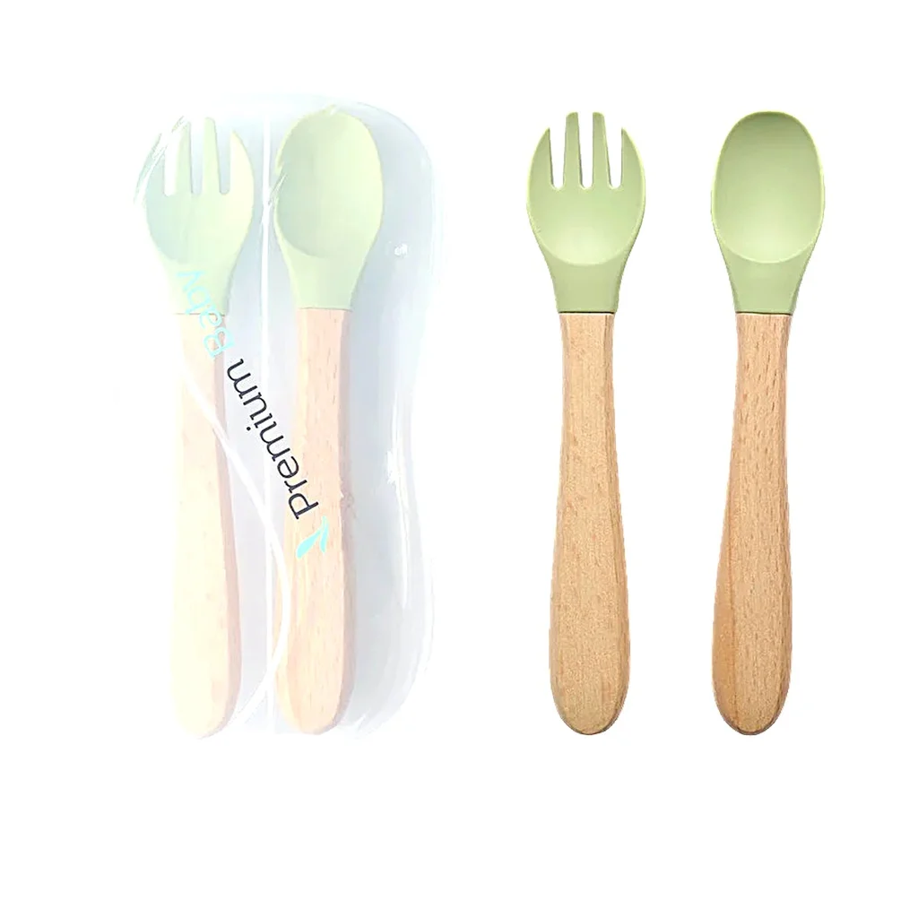 Tenedor y cuchara Bambú y silicona
