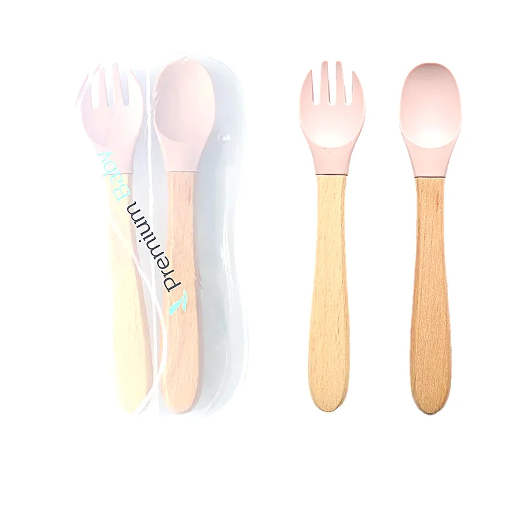 Tenedor y cuchara Bambú y silicona