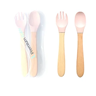 Tenedor y cuchara Bambú y silicona - Vista 4