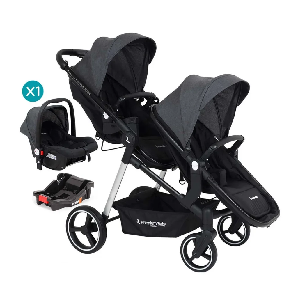 Cochecito doble Aston Twin 2 en 1 - Travel con base x1
