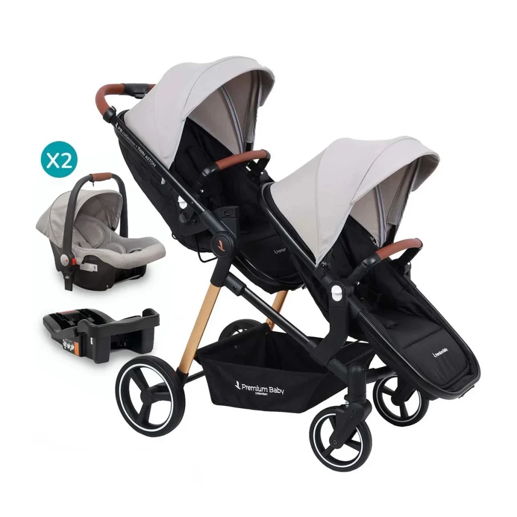 Cochecito doble Aston Twin 2 en 1 - Travel con base x2