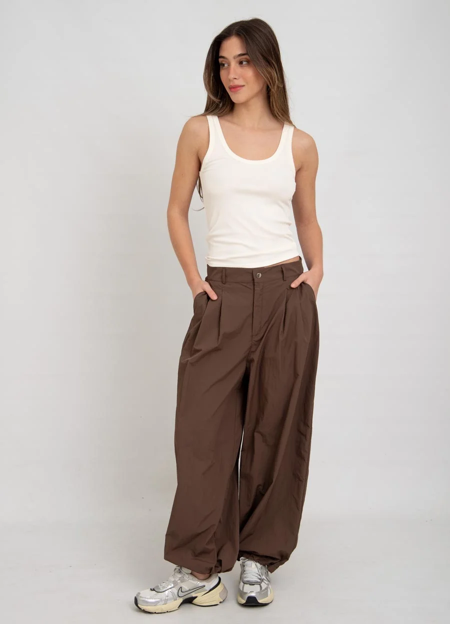 Pantalon parachute con tanca