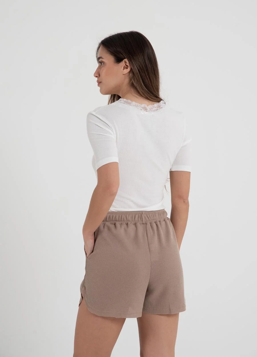 Short waffle al corte 