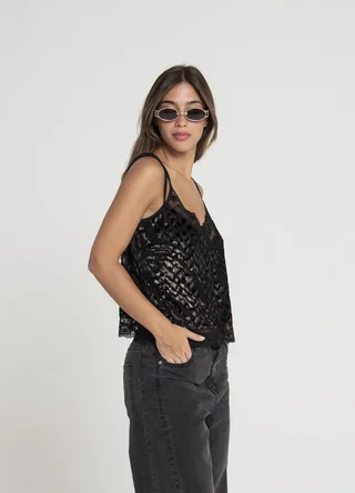 Musculosa lencera tul  - Vista 4