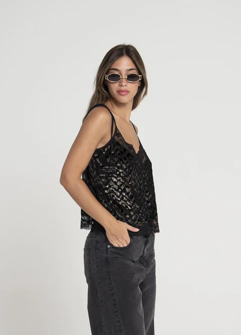 Musculosa lencera tul 