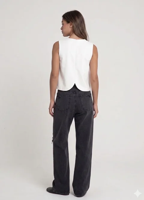 Top eco cuero al corte 