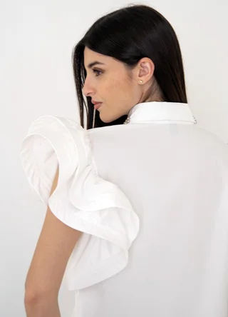  Camisa doble volado en manga con piedras  - Vista 5