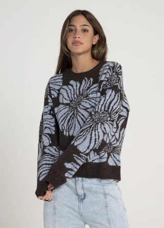 Sweater estampado flores grandes  - Vista 2