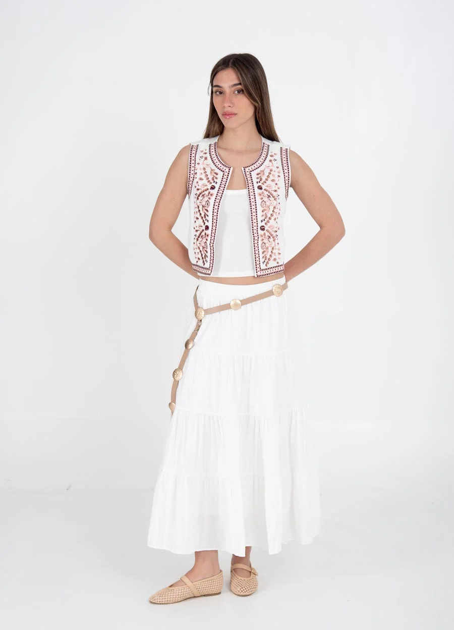 Chaleco bordado colores 