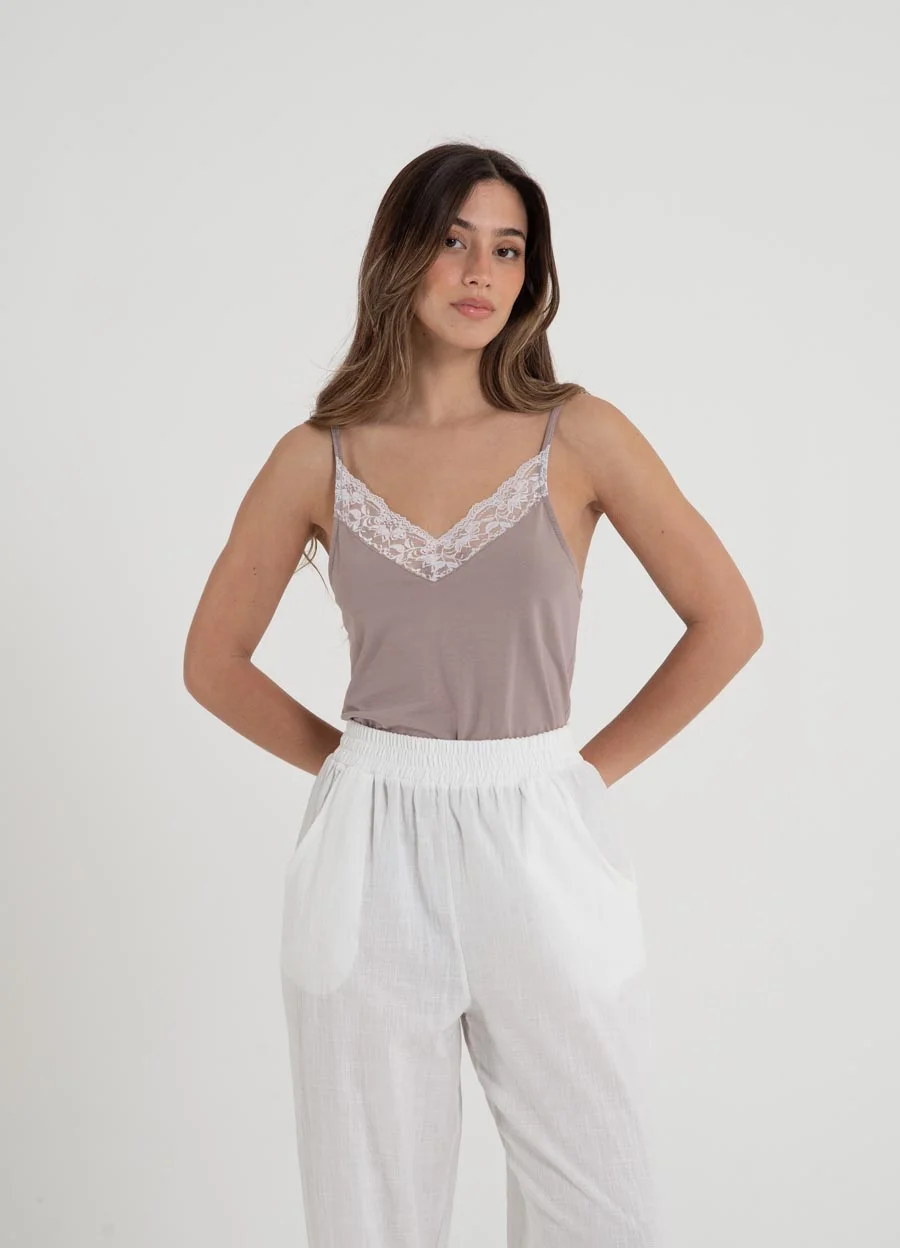 Musculosa jry spandex c/puntilla 
