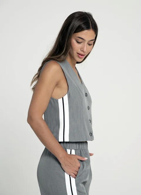 Chaleco sastrero  con franja lateral