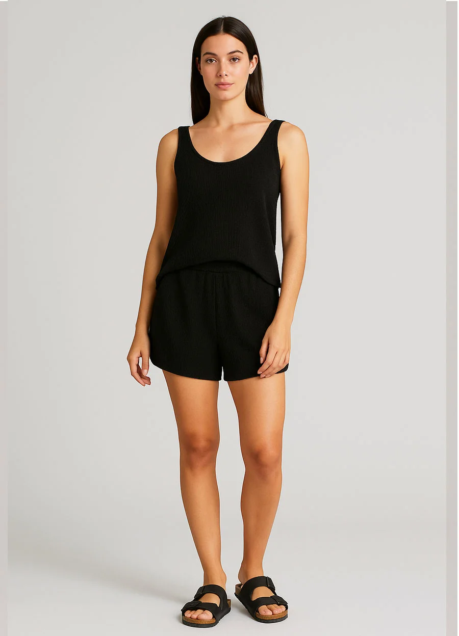 Short creppe arrugado 