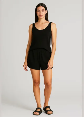 Short creppe arrugado  - Vista 1