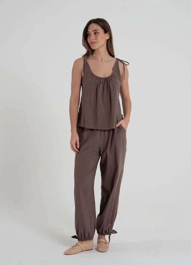 Blusa para atar algodon rustico 