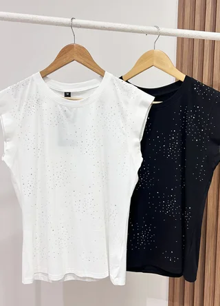 Remera full strass media manga  - Vista 5
