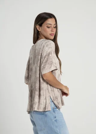 Remera morley estampada con tajos  - Vista 5