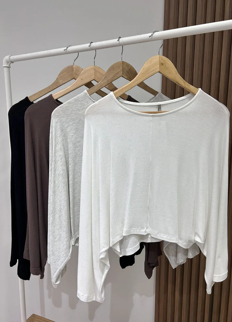 Remera cropp morley fino m/murcielago