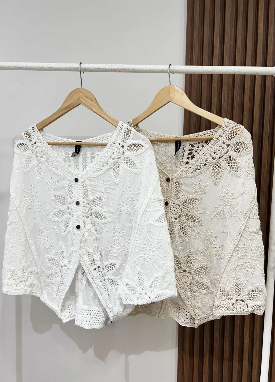 Kimono calado 3 botones