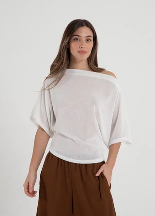 Remera tejida cuello semi bote - Vista 1