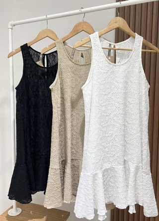 Vestico corto broderie c/volado  - Vista 6