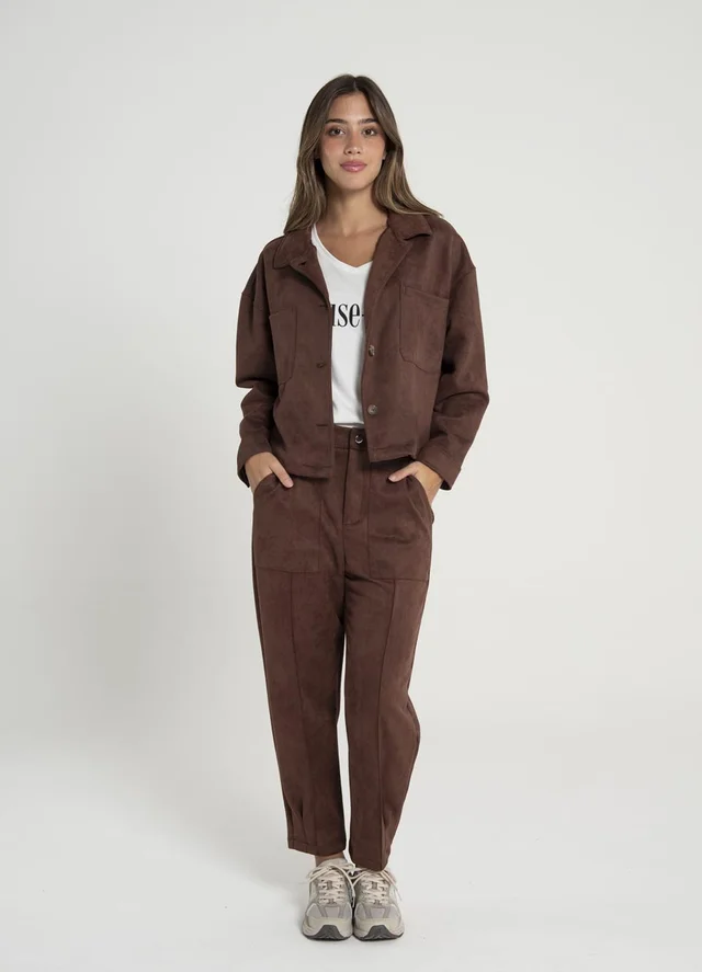 Camisaco gamuza con boton 