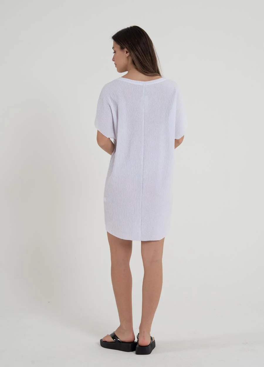 Vestido creppe liso 