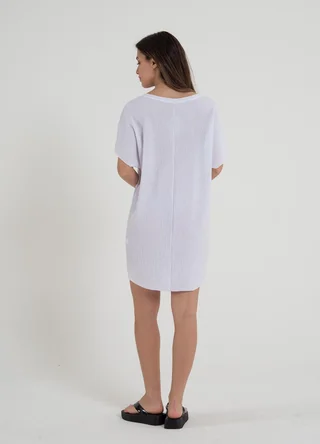 Vestido creppe liso  - Vista 6