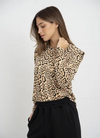 Remera manga larga print con pinza  - Vista 3