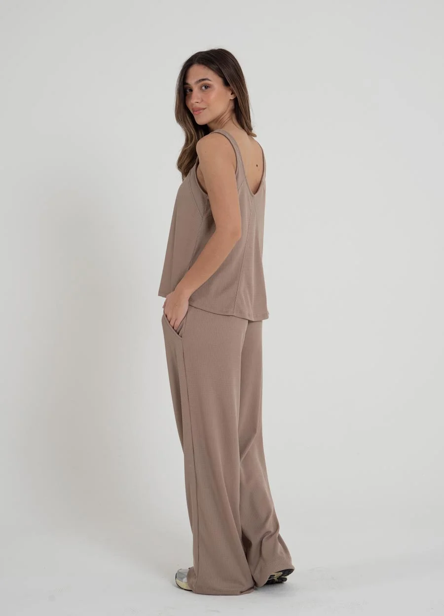 Palazzo waffle con cinta gross