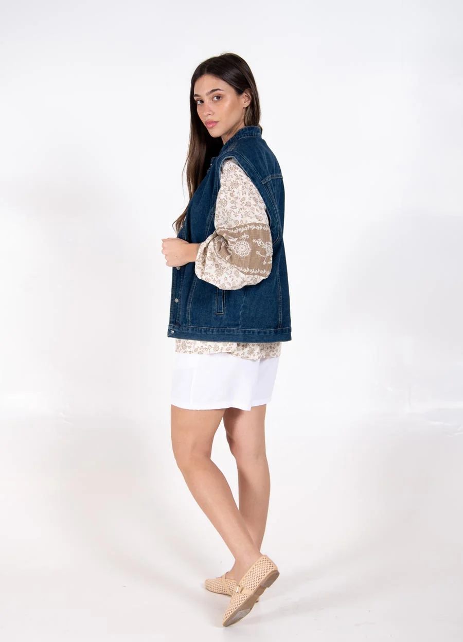Maxi chaleco denim cargo