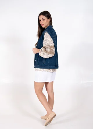 Maxi chaleco denim cargo - Vista 3