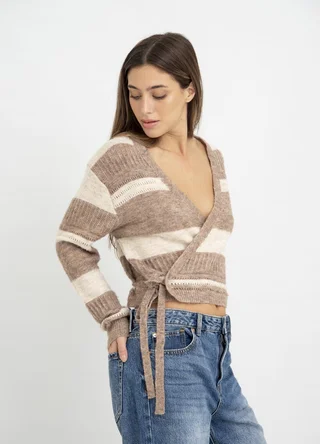 Sweater cruzado rayado  - Vista 4