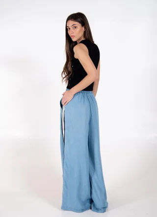 Palazzo denim con tira - Vista 5