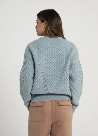 Sweater tramado en V  - Vista 4