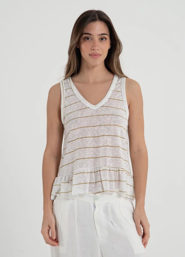 Musculosa flame con volado 