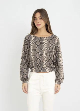 Sweater cuello bote estampado  - Vista 2