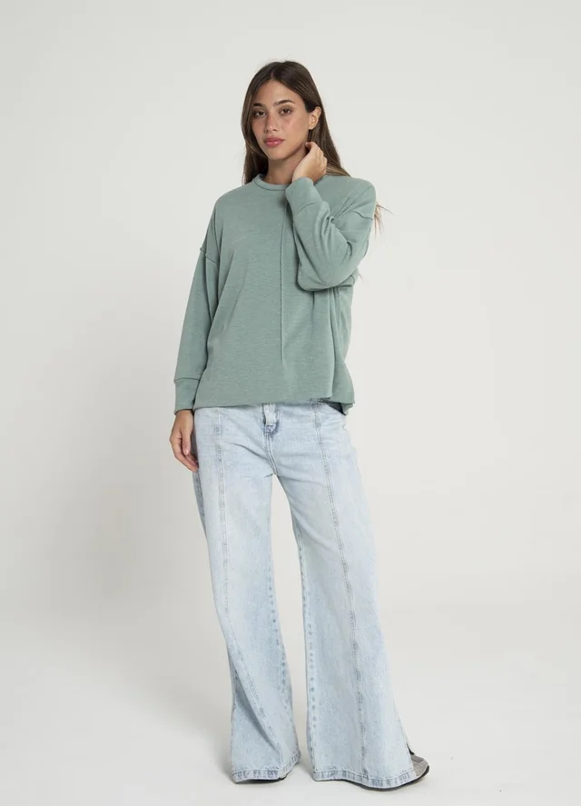 Buzo angora con alforza